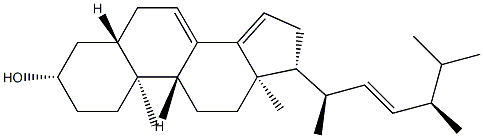 (22E)-5α-Ergosta-7,14,22-trien-3β-ol 结构式