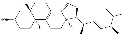(22E)-5α-Ergosta-8,14,22-trien-3β-ol 结构式