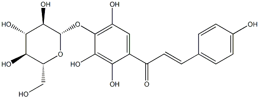 (E)-4'-(β-D-Glucopyranosyloxy)-2',3',4,5'-tetrahydroxychalcone 结构式