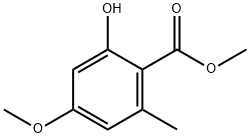 ENZOIC ACID, 2-HYDROXY-4-METHOXY-6-METHYL-, METHYL ESTER, 520-43-4, 结构式