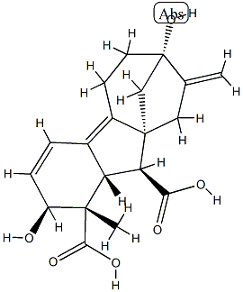 2β,7-Dihydroxy-1-methyl-8-methylenegibba-3,4a-diene-1α,10β-dicarboxylic acid 结构式