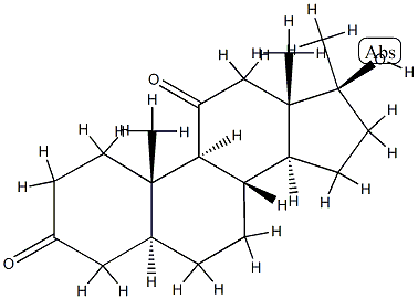 (5S,8S,9S,10S,13S,14S,17S)-17-hydroxy-10,13,17-trimethyl-1,2,4,5,6,7,8 ,9,12,14,15,16-dodecahydrocyclopenta[a]phenanthrene-3,11-dione 结构式