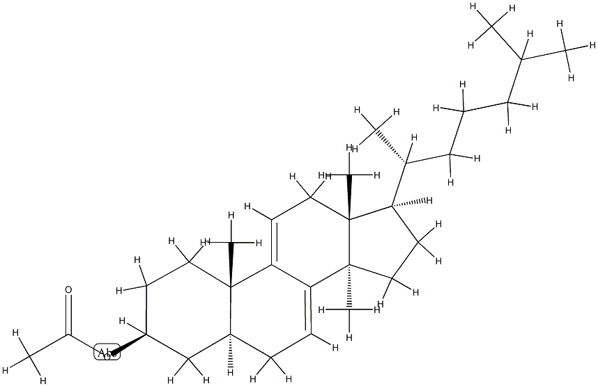 14-Methyl-5α-cholesta-7,9(11)-dien-3β-ol acetate 结构式