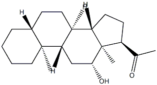 (17α)-12β-Hydroxy-5α-pregnan-20-one 结构式