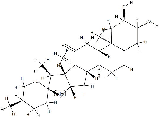 (25R)-2α,3β-Dihydroxyspirost-5-en-12-one 结构式
