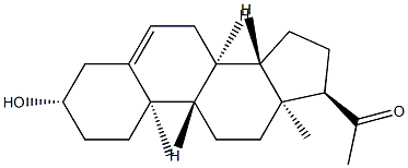 (17α)-3β-ヒドロキシプレグナ-5-エン-20-オン 化学構造式