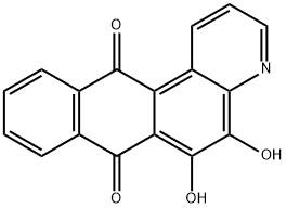 5,6-ジヒドロキシナフト[2,3-f]キノリン-7,12-ジオン 化学構造式