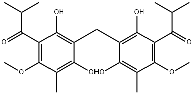 3',3'''-メチレンビス[2',4'-ジヒドロキシ-6'-メトキシ-α,5'-ジメチルプロピオフェノン] 化学構造式