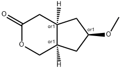 Cyclopenta[c]pyran-3(1H)-one, hexahydro-6-methoxy-, (4aR,6R,7aR)-rel- (9CI) 结构式