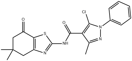 1H-Pyrazole-4-carboxamide,5-chloro-3-methyl-1-phenyl-N-(4,5,6,7-tetrahydro-5,5-dimethyl-7-oxo-2-benzothiazolyl)-(9CI) 结构式