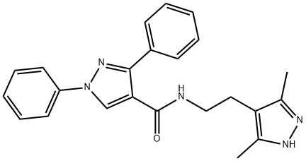 1H-Pyrazole-4-carboxamide,N-[2-(3,5-dimethyl-1H-pyrazol-4-yl)ethyl]-1,3-diphenyl-(9CI) 结构式