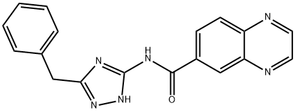 6-Quinoxalinecarboxamide,N-[3-(phenylmethyl)-1H-1,2,4-triazol-5-yl]-(9CI) 结构式