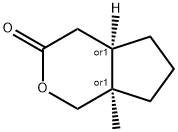 Cyclopenta[c]pyran-3(1H)-one, hexahydro-7a-methyl-, (4aR,7aR)-rel- (9CI) 结构式