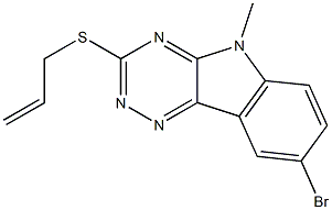 5H-1,2,4-Triazino[5,6-b]indole,8-bromo-5-methyl-3-(2-propenylthio)-(9CI) 结构式