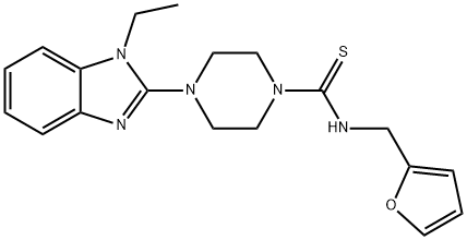 1-Piperazinecarbothioamide,4-(1-ethyl-1H-benzimidazol-2-yl)-N-(2-furanylmethyl)-(9CI) 结构式