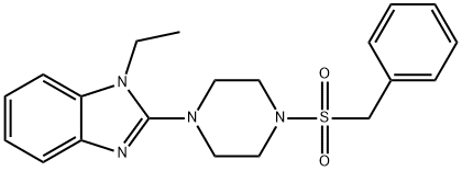 1H-Benzimidazole,1-ethyl-2-[4-[(phenylmethyl)sulfonyl]-1-piperazinyl]-(9CI) 结构式