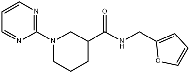 3-Piperidinecarboxamide,N-(2-furanylmethyl)-1-(2-pyrimidinyl)-(9CI) 结构式