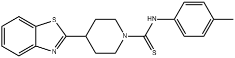1-Piperidinecarbothioamide,4-(2-benzothiazolyl)-N-(4-methylphenyl)-(9CI) 结构式