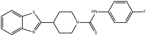1-Piperidinecarbothioamide,4-(2-benzothiazolyl)-N-(4-fluorophenyl)-(9CI) 结构式