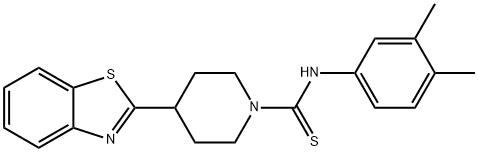 1-Piperidinecarbothioamide,4-(2-benzothiazolyl)-N-(3,4-dimethylphenyl)-(9CI) 结构式