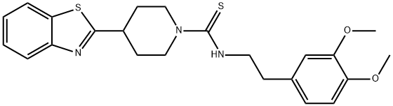 1-Piperidinecarbothioamide,4-(2-benzothiazolyl)-N-[2-(3,4-dimethoxyphenyl)ethyl]-(9CI) 结构式