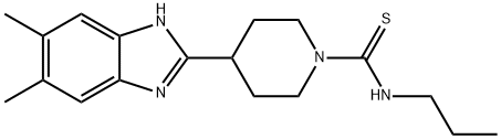 1-Piperidinecarbothioamide,4-(5,6-dimethyl-1H-benzimidazol-2-yl)-N-propyl-(9CI) Structure