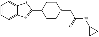 1-Piperidineacetamide,4-(2-benzothiazolyl)-N-cyclopropyl-(9CI) 结构式