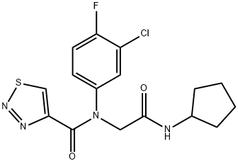 1,2,3-Thiadiazole-4-carboxamide,N-(3-chloro-4-fluorophenyl)-N-[2-(cyclopentylamino)-2-oxoethyl]-(9CI) 结构式