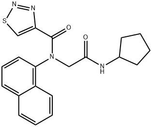 1,2,3-Thiadiazole-4-carboxamide,N-[2-(cyclopentylamino)-2-oxoethyl]-N-1-naphthalenyl-(9CI) 结构式