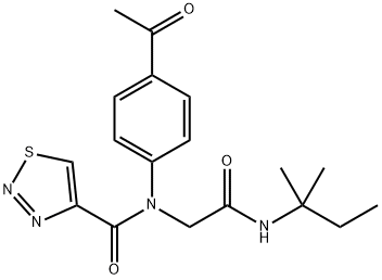 1,2,3-Thiadiazole-4-carboxamide,N-(4-acetylphenyl)-N-[2-[(1,1-dimethylpropyl)amino]-2-oxoethyl]-(9CI) 结构式