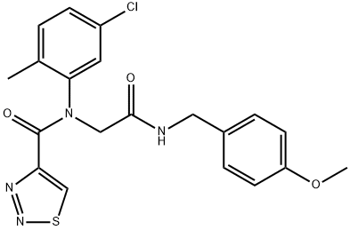 1,2,3-Thiadiazole-4-carboxamide,N-(5-chloro-2-methylphenyl)-N-[2-[[(4-methoxyphenyl)methyl]amino]-2-oxoethyl]-(9CI) 结构式