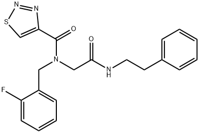 1,2,3-Thiadiazole-4-carboxamide,N-[(2-fluorophenyl)methyl]-N-[2-oxo-2-[(2-phenylethyl)amino]ethyl]-(9CI) 结构式