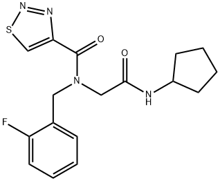1,2,3-Thiadiazole-4-carboxamide,N-[2-(cyclopentylamino)-2-oxoethyl]-N-[(2-fluorophenyl)methyl]-(9CI) 结构式