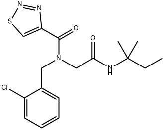 1,2,3-Thiadiazole-4-carboxamide,N-[(2-chlorophenyl)methyl]-N-[2-[(1,1-dimethylpropyl)amino]-2-oxoethyl]-(9CI) 结构式
