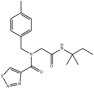1,2,3-Thiadiazole-4-carboxamide,N-[2-[(1,1-dimethylpropyl)amino]-2-oxoethyl]-N-[(4-methylphenyl)methyl]-(9CI) 结构式
