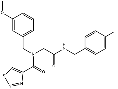 1,2,3-Thiadiazole-4-carboxamide,N-[2-[[(4-fluorophenyl)methyl]amino]-2-oxoethyl]-N-[(3-methoxyphenyl)methyl]-(9CI) 结构式