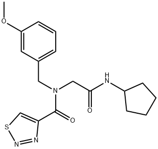1,2,3-Thiadiazole-4-carboxamide,N-[2-(cyclopentylamino)-2-oxoethyl]-N-[(3-methoxyphenyl)methyl]-(9CI) Structure