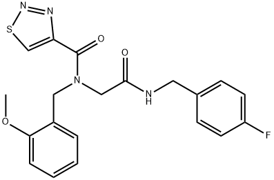 1,2,3-Thiadiazole-4-carboxamide,N-[2-[[(4-fluorophenyl)methyl]amino]-2-oxoethyl]-N-[(2-methoxyphenyl)methyl]-(9CI) Structure