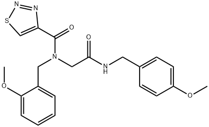 1,2,3-Thiadiazole-4-carboxamide,N-[(2-methoxyphenyl)methyl]-N-[2-[[(4-methoxyphenyl)methyl]amino]-2-oxoethyl]-(9CI) 结构式