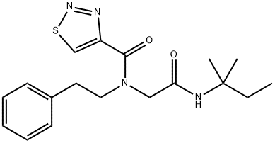 1,2,3-Thiadiazole-4-carboxamide,N-[2-[(1,1-dimethylpropyl)amino]-2-oxoethyl]-N-(2-phenylethyl)-(9CI) 结构式