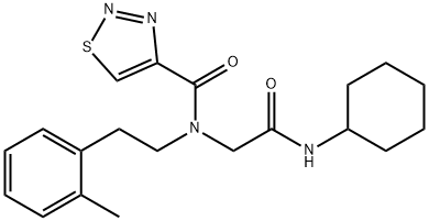 1,2,3-Thiadiazole-4-carboxamide,N-[2-(cyclohexylamino)-2-oxoethyl]-N-[2-(2-methylphenyl)ethyl]-(9CI) 结构式