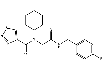 1,2,3-Thiadiazole-4-carboxamide,N-[2-[[(4-fluorophenyl)methyl]amino]-2-oxoethyl]-N-(4-methylcyclohexyl)-(9CI) 结构式