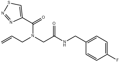 1,2,3-Thiadiazole-4-carboxamide,N-[2-[[(4-fluorophenyl)methyl]amino]-2-oxoethyl]-N-2-propenyl-(9CI) 结构式
