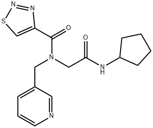 1,2,3-Thiadiazole-4-carboxamide,N-[2-(cyclopentylamino)-2-oxoethyl]-N-(3-pyridinylmethyl)-(9CI) 结构式
