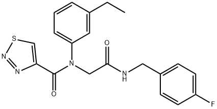 1,2,3-Thiadiazole-4-carboxamide,N-(3-ethylphenyl)-N-[2-[[(4-fluorophenyl)methyl]amino]-2-oxoethyl]-(9CI) 结构式