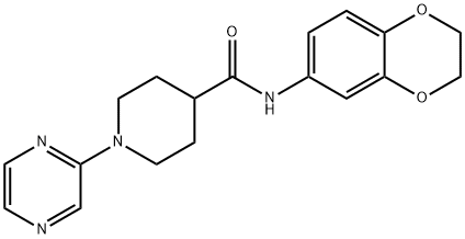 4-Piperidinecarboxamide,N-(2,3-dihydro-1,4-benzodioxin-6-yl)-1-pyrazinyl-(9CI) 结构式