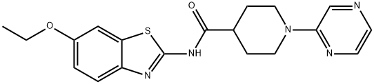 4-Piperidinecarboxamide,N-(6-ethoxy-2-benzothiazolyl)-1-pyrazinyl-(9CI) 结构式