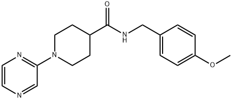 4-Piperidinecarboxamide,N-[(4-methoxyphenyl)methyl]-1-pyrazinyl-(9CI) 结构式