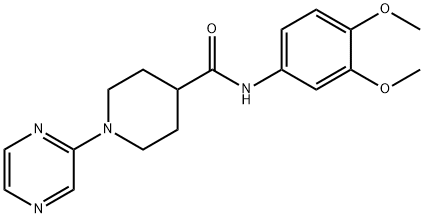 4-Piperidinecarboxamide,N-(3,4-dimethoxyphenyl)-1-pyrazinyl-(9CI) 结构式