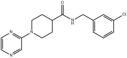 4-Piperidinecarboxamide,N-[(3-chlorophenyl)methyl]-1-pyrazinyl-(9CI) 结构式